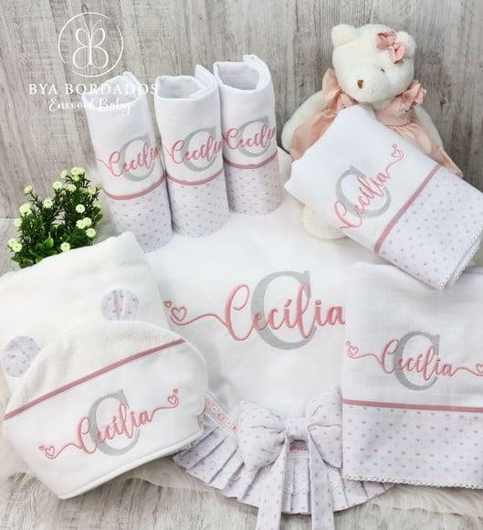 Kit Enxoval Bebê Personalizado Nome Sobreposto