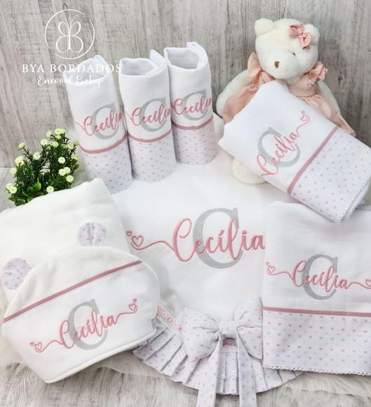 Kit Enxoval Bebê Personalizado Nome Sobreposto