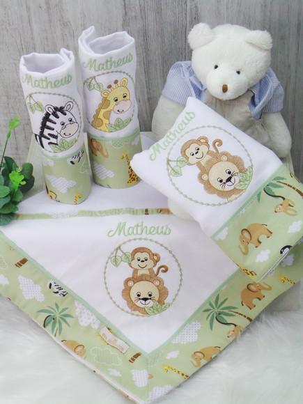 Kit Enxoval Bebê Personalizado Safari