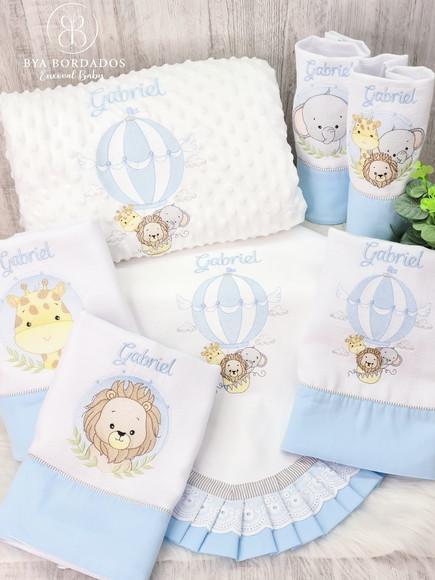 Kit Enxoval Bebê Personalizado Safari Balão