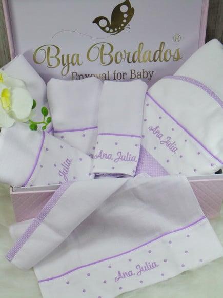 Kit Enxoval Bordado Personalizado Poá