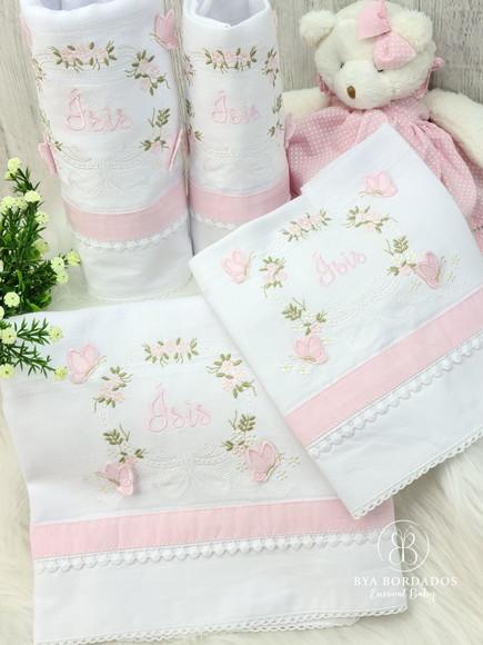 Kit Enxoval Maternidade Personalizado Menina Bordado