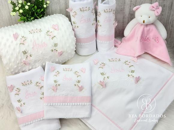 Kit Enxoval Maternidade Personalizado Menina Bordado