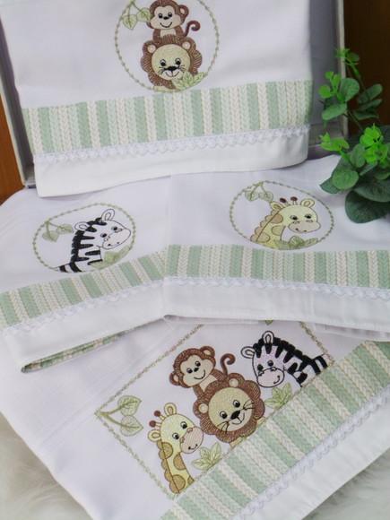 Kit Fralda Bebê Personalizada Safari