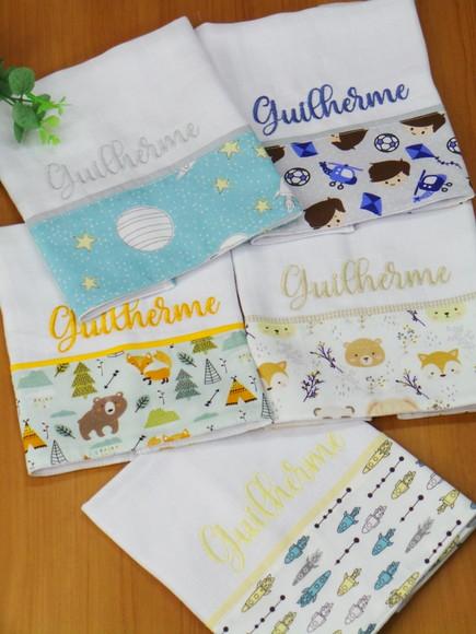 Kit Fralda Boca Bebê Personalizada Bichinhos da Floresta