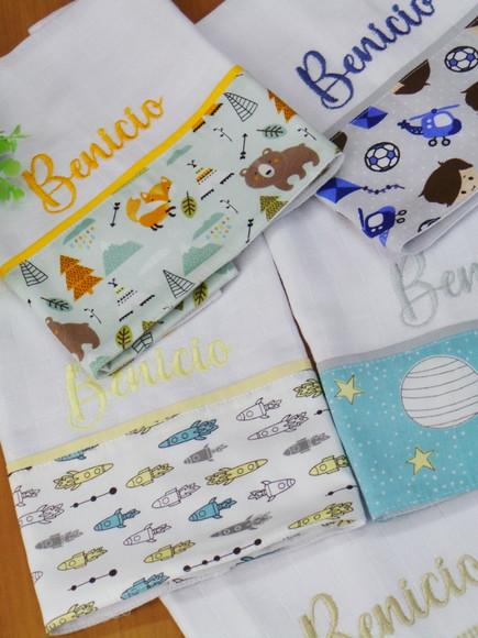 Kit Fralda Boca Bebê Personalizada Bichinhos da Floresta
