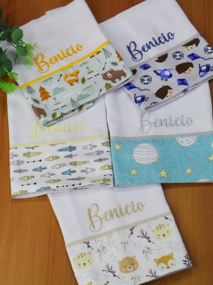Kit Fralda Boca Bebê Personalizada Bichinhos da Floresta
