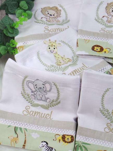 Kit Fraldas Bebê Bordada Personalizada