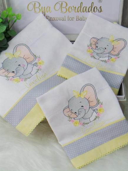 Kit Fraldas Bebê Personalizada Elefantinha