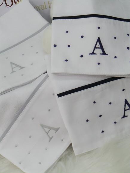 Kit Fraldas Bordado Poá Personalizada