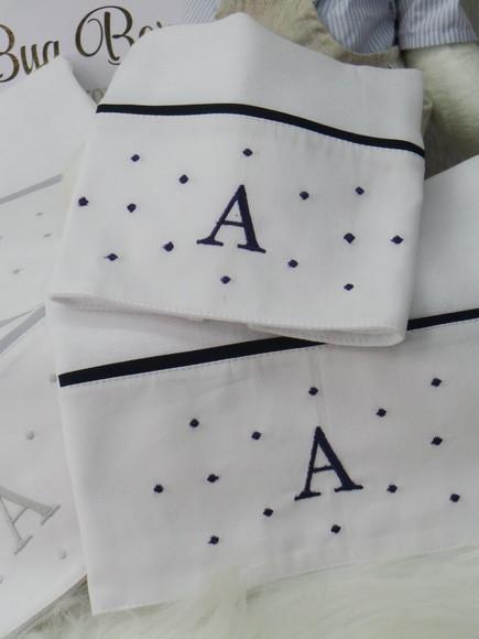 Kit Fraldas Bordado Poá Personalizada
