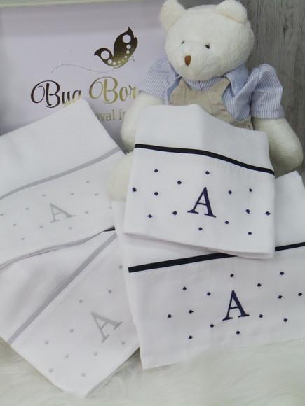 Kit Fraldas Bordado Poá Personalizada