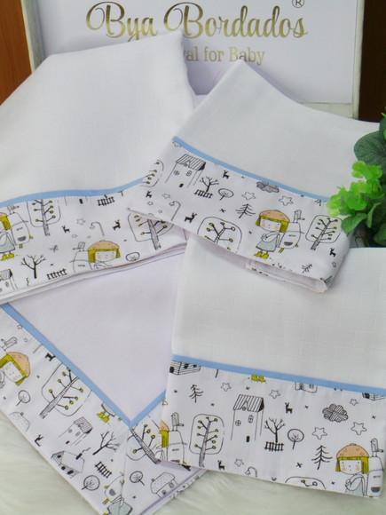Kit Fraldas e Cueiro Bebê Incluso Nome do Bebê