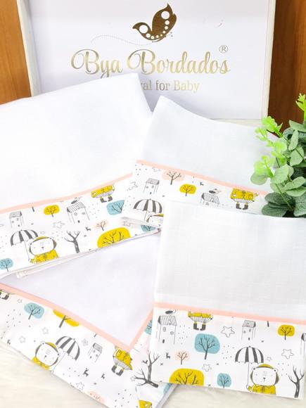 Kit Fraldas e Cueiro Bebê Incluso Nome do Bebê