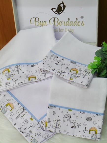 Kit Fraldas e Cueiro Bebê Incluso Nome do Bebê