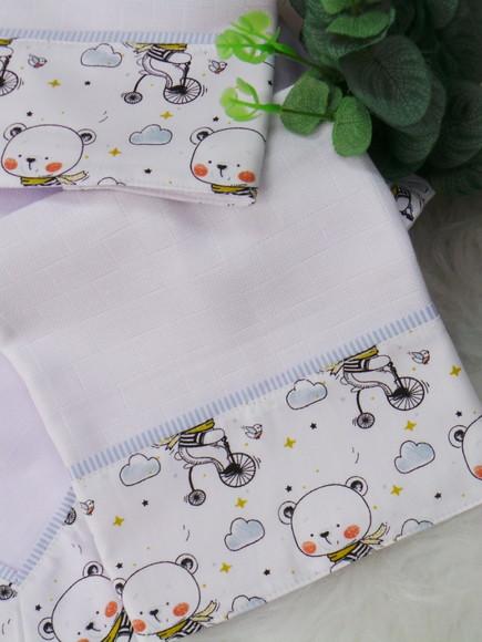 Kit Fraldas e Cueiro Bebê Ursinho Incluso Nome do Bebê