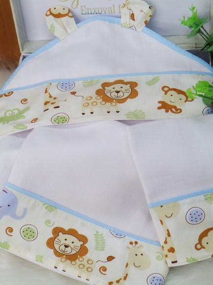 Kit Fraldas e Cueiro Safari Incluso Nome do Bebê