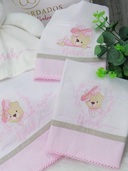 Kit Fraldas e Naninha Ursinha Personalizada