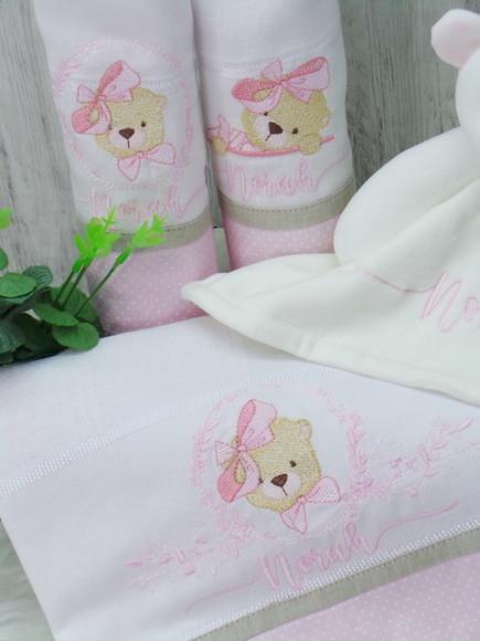 Kit Fraldas e Naninha Ursinha Personalizada