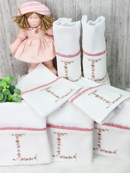 Kit Fraldas Monograma Floral