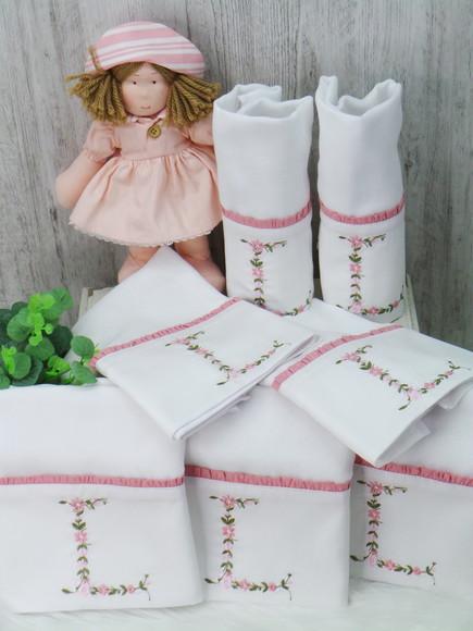 Kit Fraldas Monograma Floral