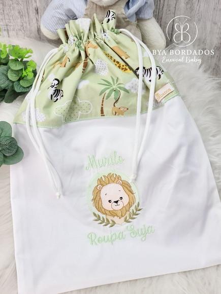 Kit Saquinho Maternidade e Saco Roupa Suja Safari