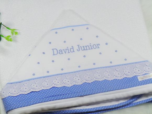 Kit Toalha Capuz e Fraldas Personalizada Poá