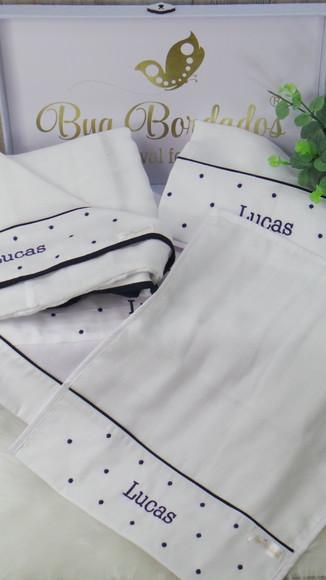 Kit Toalha Fralda Capuz e Fraldas Poá