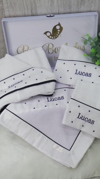 Kit Toalha Fralda Capuz e Fraldas Poá
