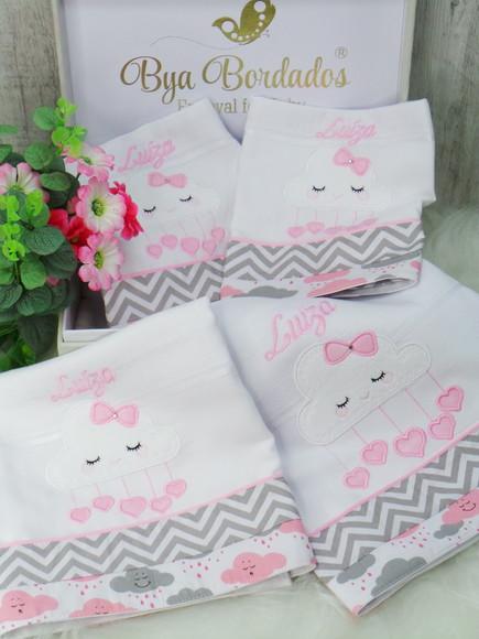 Kit Toalha Fralda e Fraldas Chuva de Amor