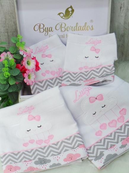Kit Toalha Fralda e Fraldas Chuva de Amor