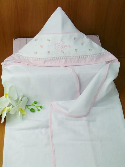 Kit Toalha Fralda e Fraldas Florzinha e Poá