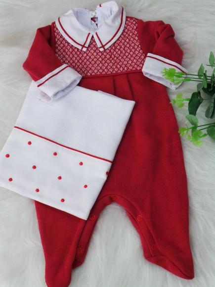 Macacão Bebê com Body Brinde Fralda de Boca Personalizada