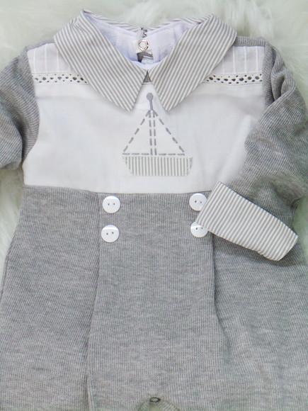 Macacão Bebê com Body Brinde Fralda de Boca Personalizada