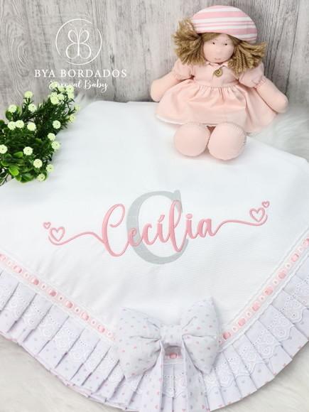 Manta Bebê Personalizada Nome Sobreposto