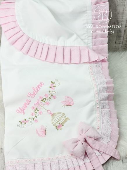 Manta Bebê Personalizada Jardim Encantado