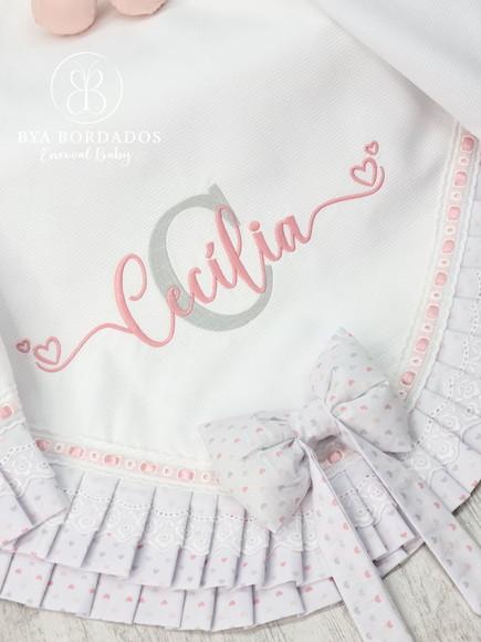 Manta Bebê Personalizada Nome Sobreposto