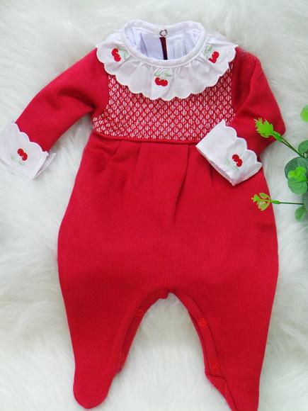 Saída Maternidade Bebê Cerejinha Vermelho