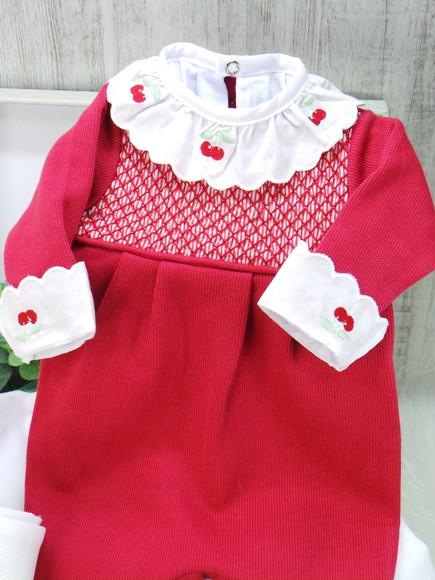 Saída Maternidade Bebê Cerejinha Vermelho
