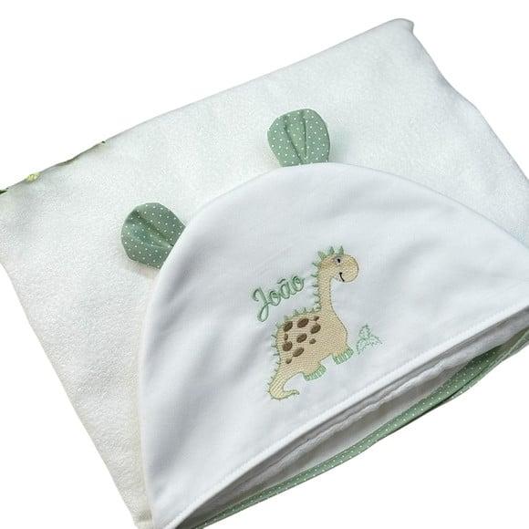 Toalha Capuz Personalizada Bordado Dinossauros