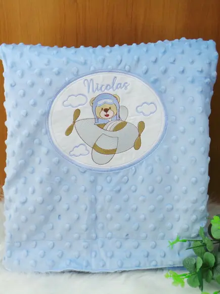 Cobertor Baby Personalizado Urso Aviador