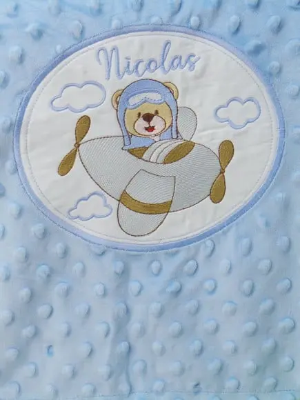 Cobertor Baby Personalizado Urso Aviador