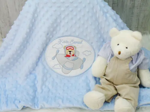 Cobertor Baby Personalizado Urso Aviador