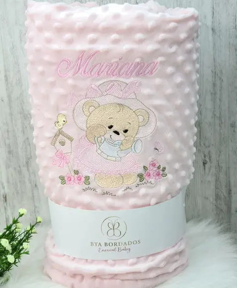 Cobertor Bebê Personalizado Ursinha
