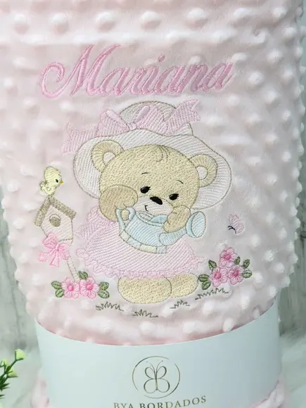 Cobertor Bebê Personalizado Ursinha