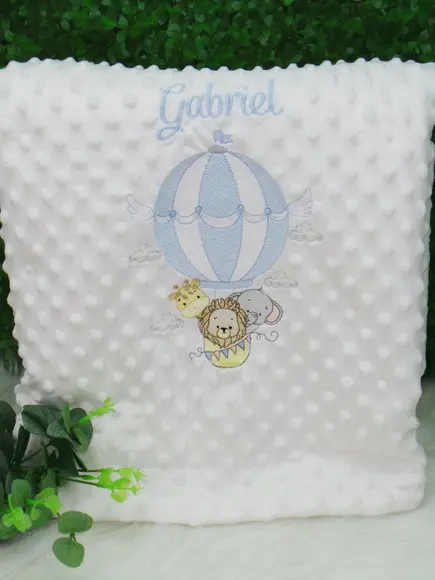 Cobertor Sherpa Baby Personalizado Safari Balão