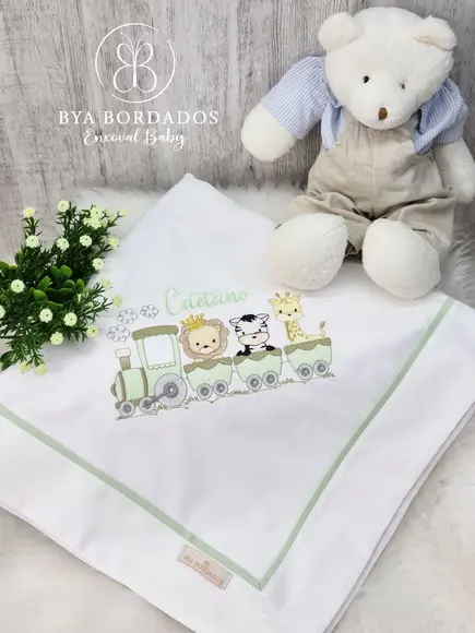 Cueiro Manta Bebê Bordado