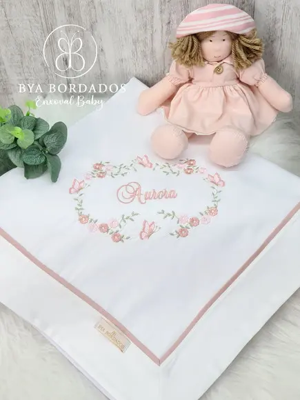 Cueiro Manta Bebê Bordado