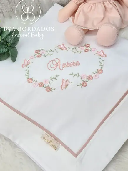Cueiro Manta Bebê Bordado