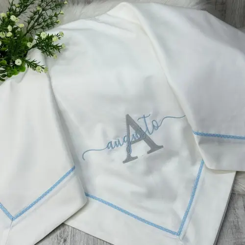 Cueiro Manta Percal Bordado Personalizado